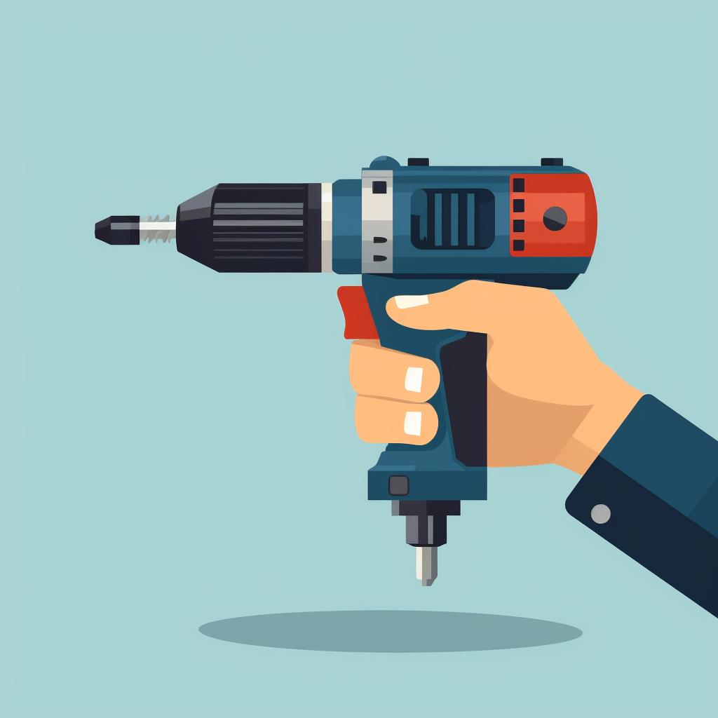 Hand aligning a drill with a screw