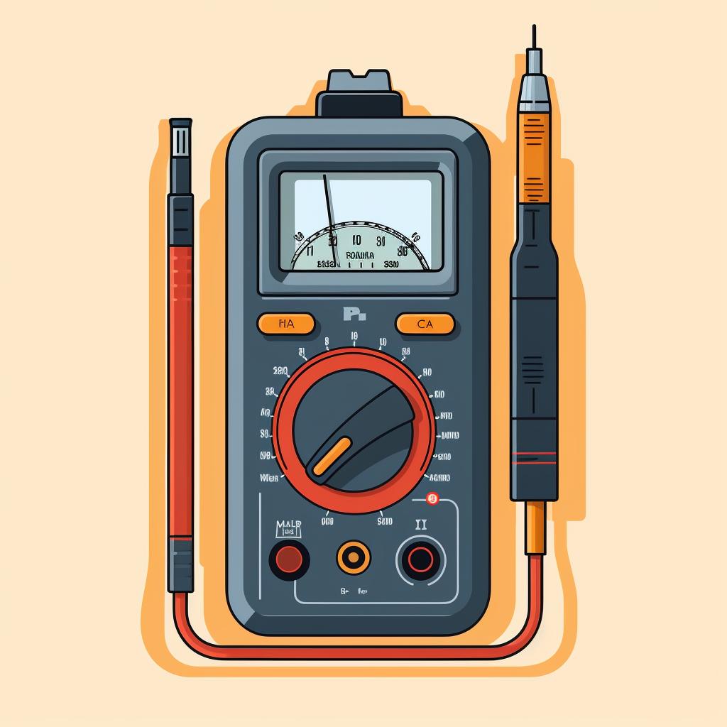 A multimeter testing a power tool switch