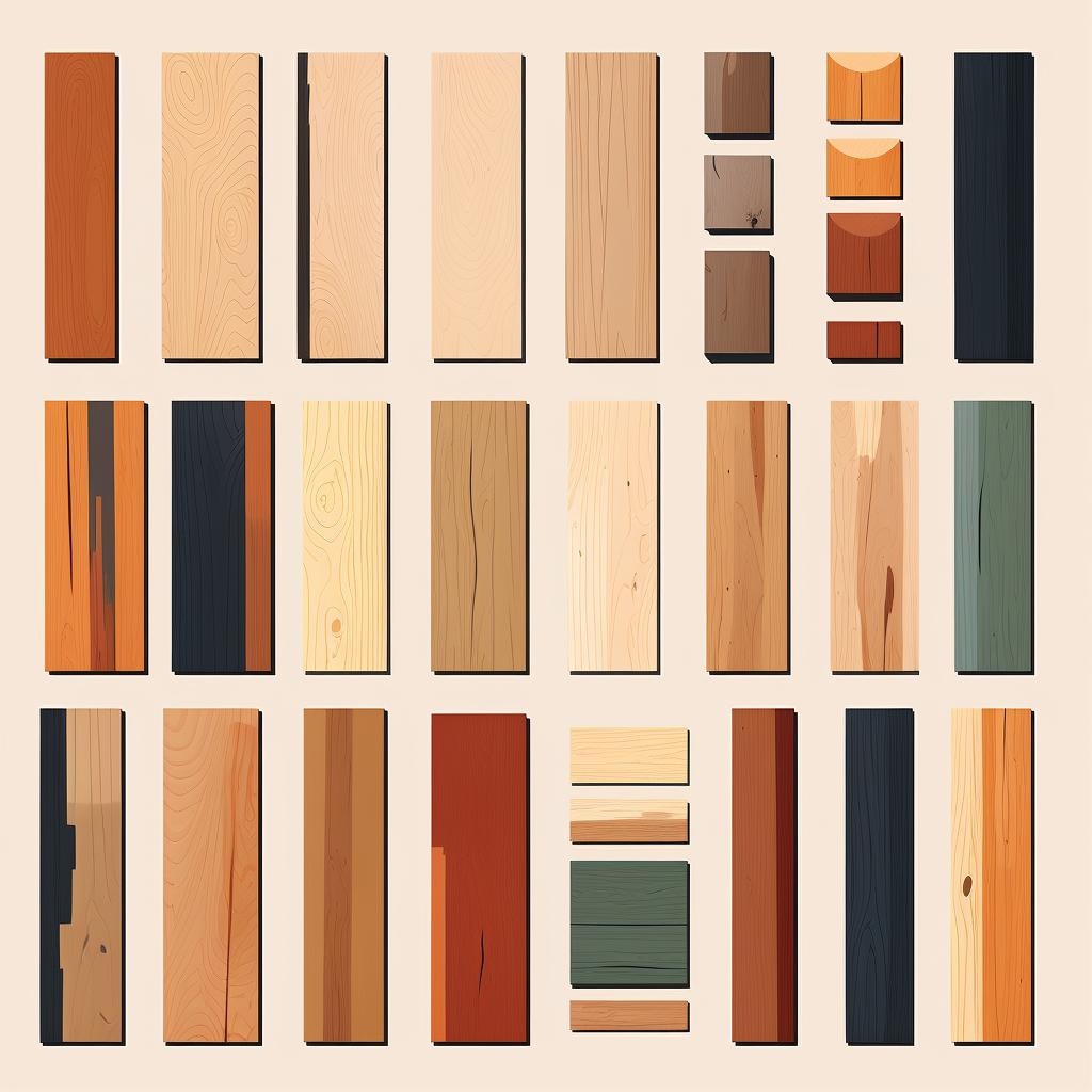 Different types of wood samples