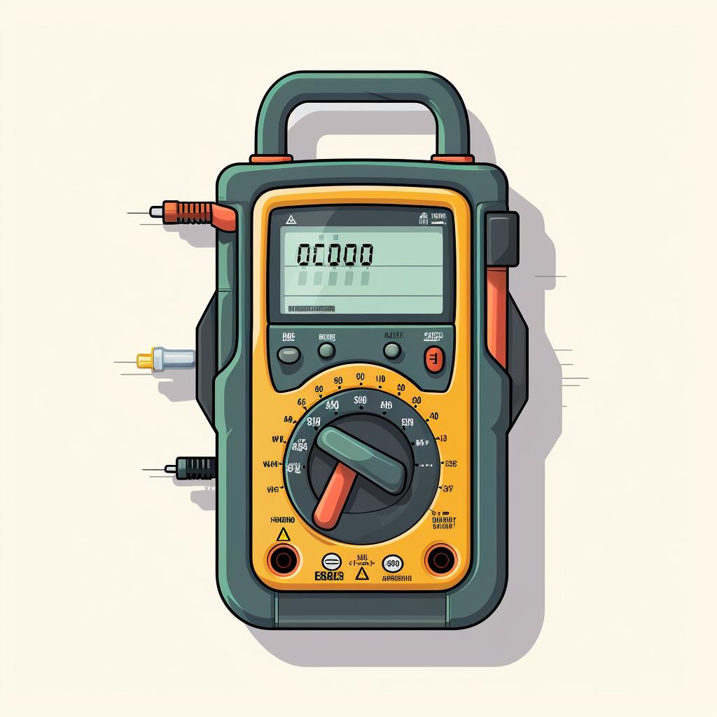 A multimeter testing a power tool switch.