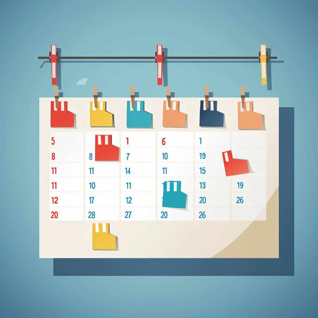 DIY project timeline on a calendar