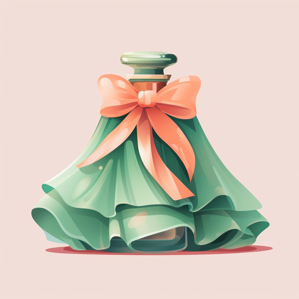 A perfume bottle wrapped in a soft cloth