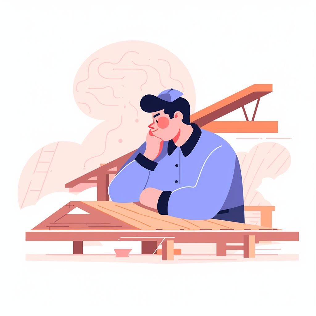 A person contemplating over a wooden project