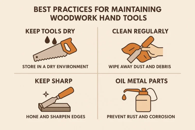 What are the best practices for maintaining woodwork hand tools