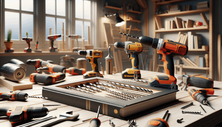 alt_text: A book cover showcasing corded and cordless drills in a DIY workshop, emphasizing home projects.