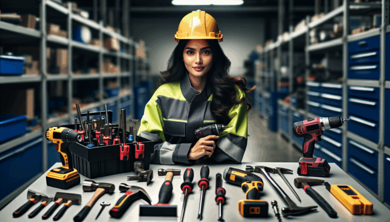 alt_text: A homeowner confidently using power tools in a well-organized workspace, emphasizing safety and efficiency.