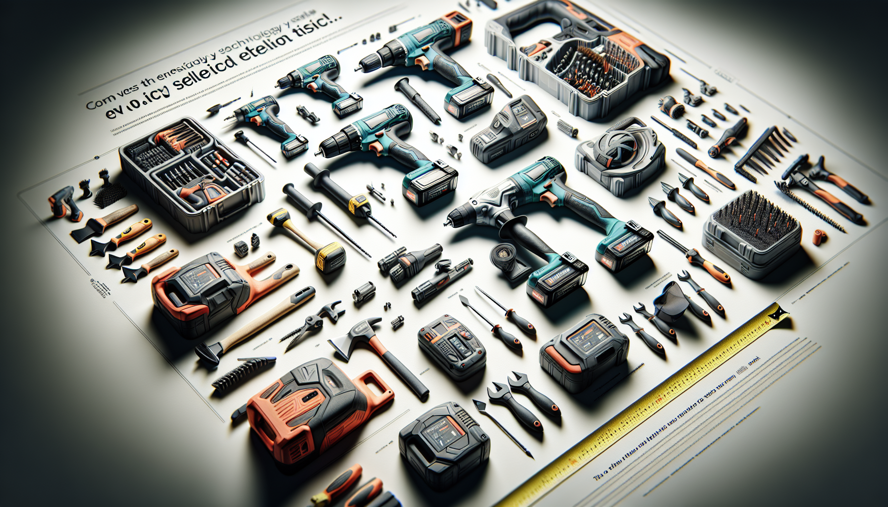 alt_text: Diverse power tools highlighted with ergonomic designs, battery tech, and key selection tips.