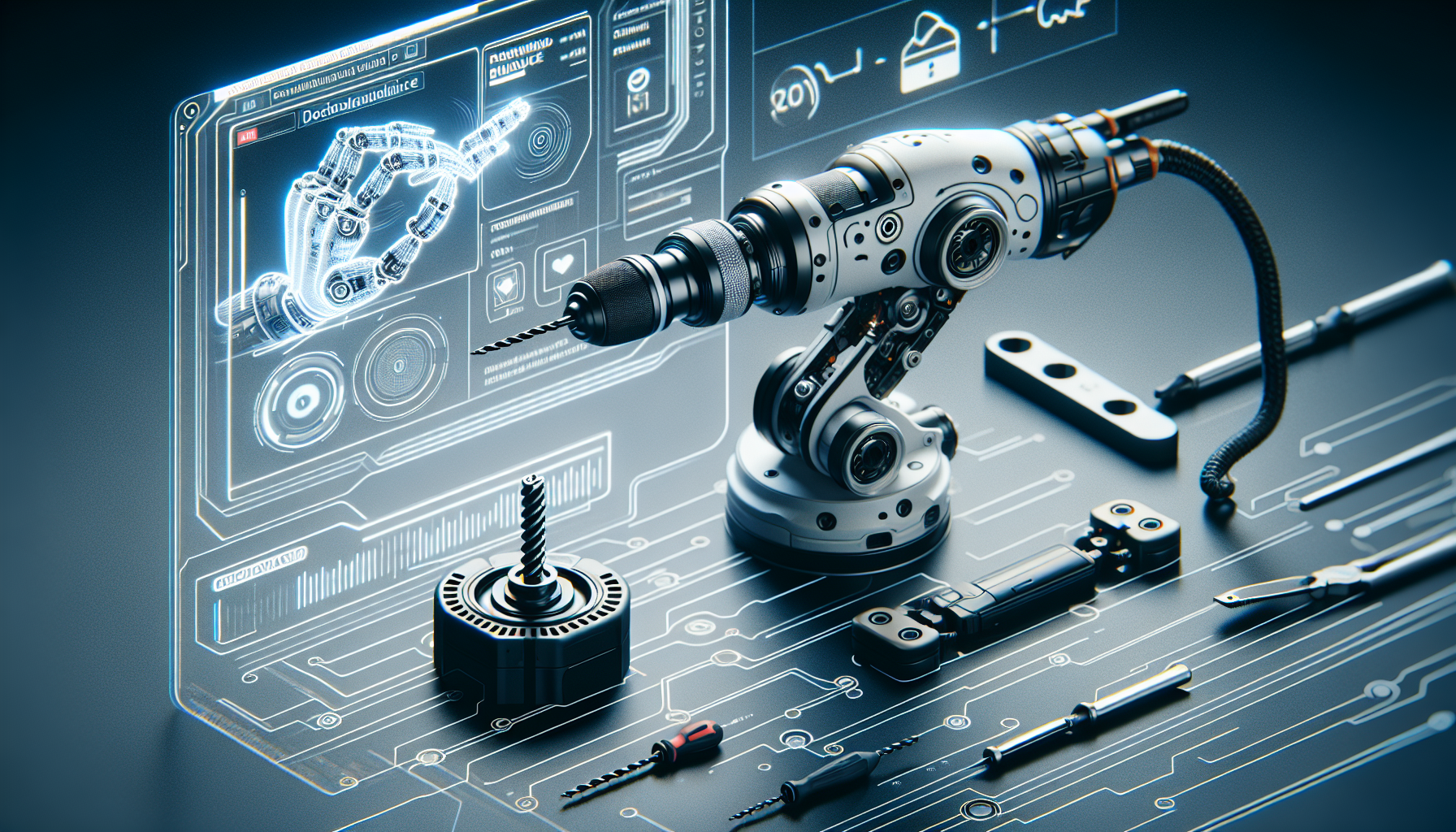 alt_text: A futuristic AI interface shows a halted robot, a frozen progress bar, and error symbols.