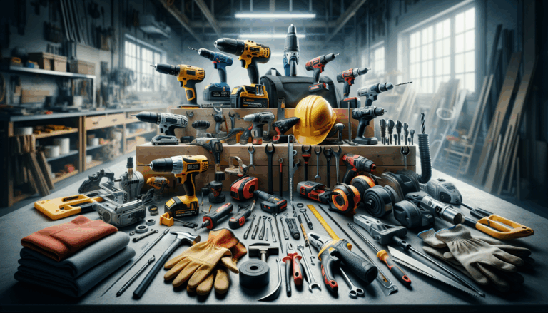 alt_text: "Cover image depicting power tools and safety gear, emphasizing productivity and safety in a workspace."
