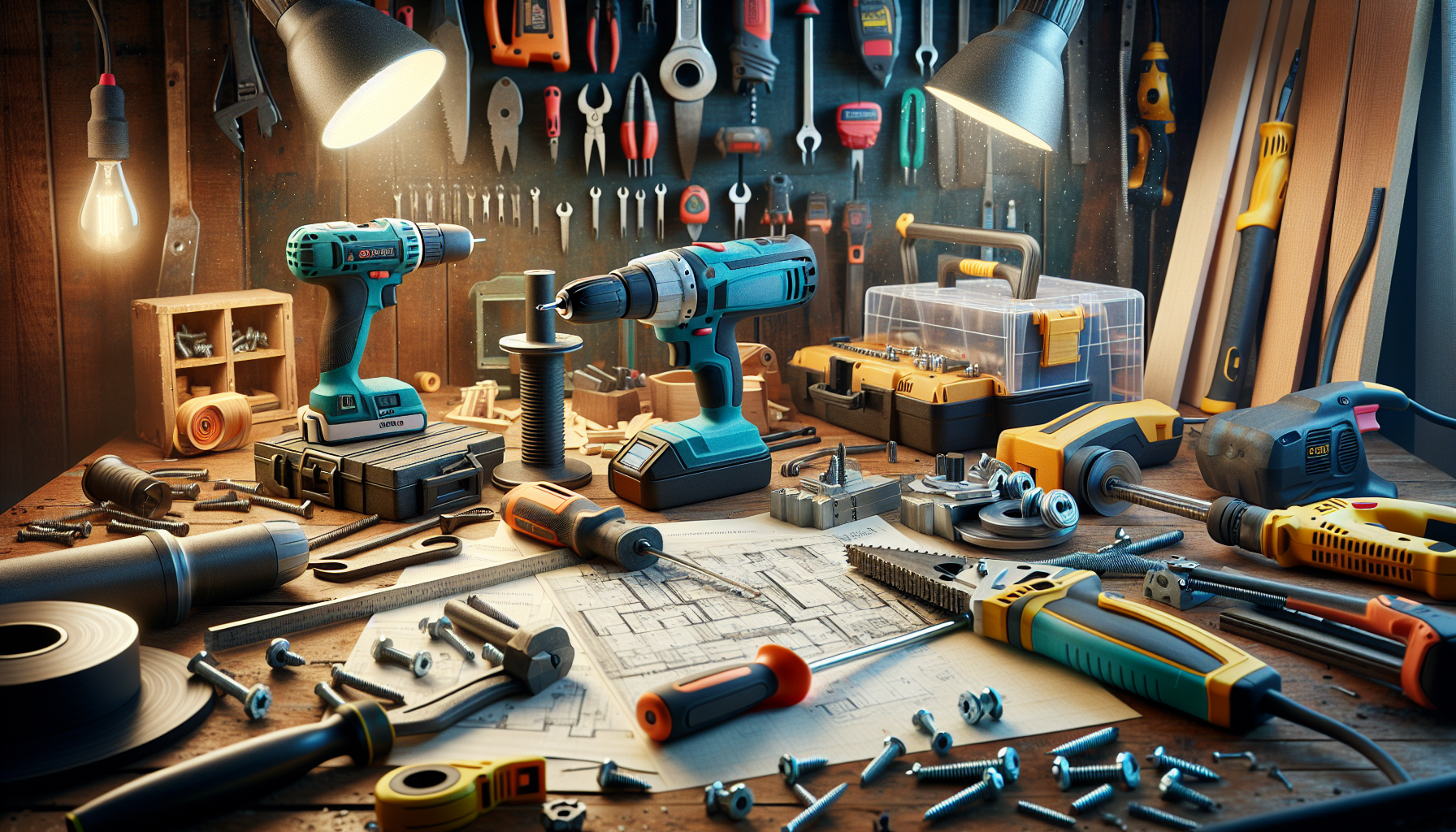 alt_text: A vibrant cover image of electrical tools on a workbench, emphasizing DIY safety and functionality.