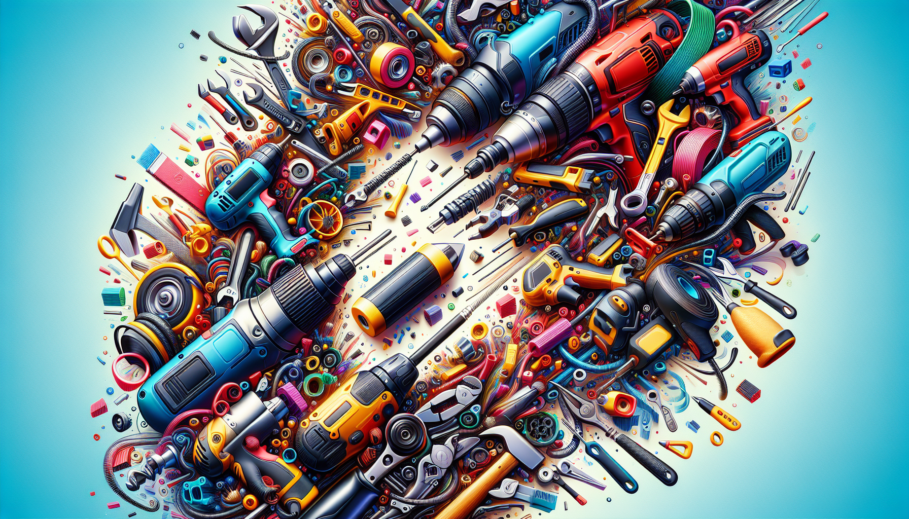 alt_text: A vibrant cover for "Unlock Your Creativity" featuring power tools and colorful DIY project visuals.