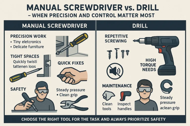 When can you use a manual screwdriver instead of a drill?